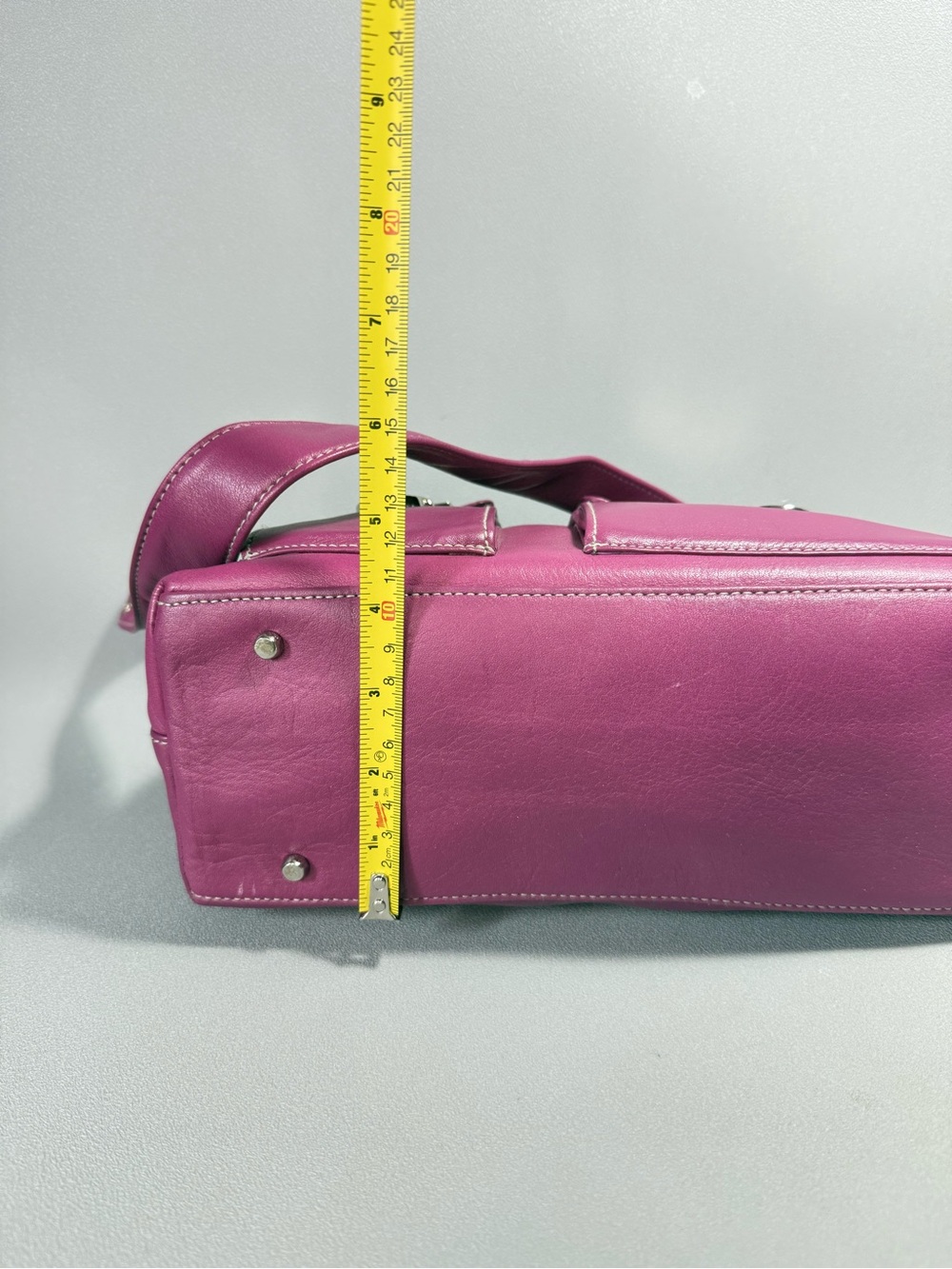 Perlina Vintage Y2K Multi-Pocket Fushia Pink Leather Shoulder Bag NWT - Picture 15 of 16